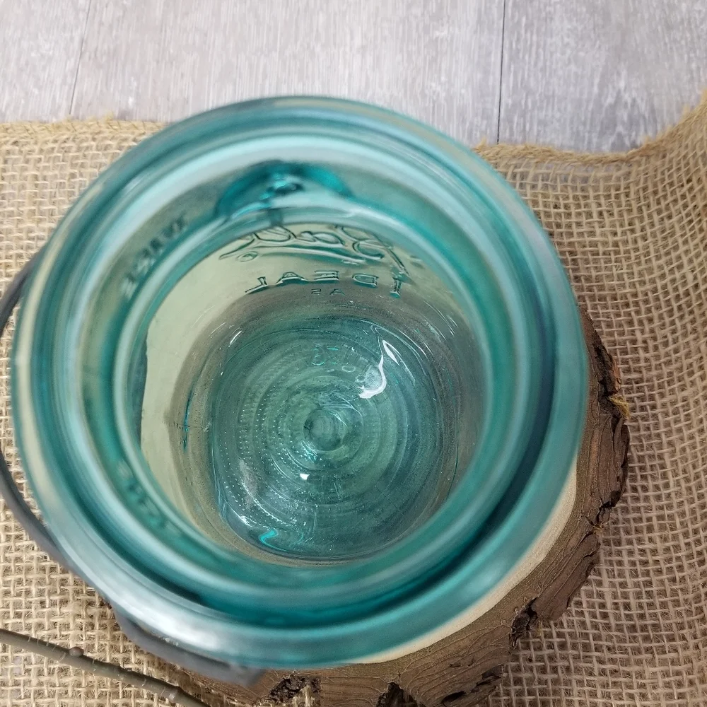 Vintage Bicentennial Ball Ideal Aqua Mason Jar - Picture 5 of 9